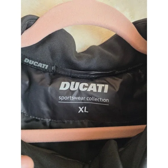 Ducati Corse Puffer Vest Men's XL Black White Red Zip Up Sleeveless Jacket - Picture 6 of 11